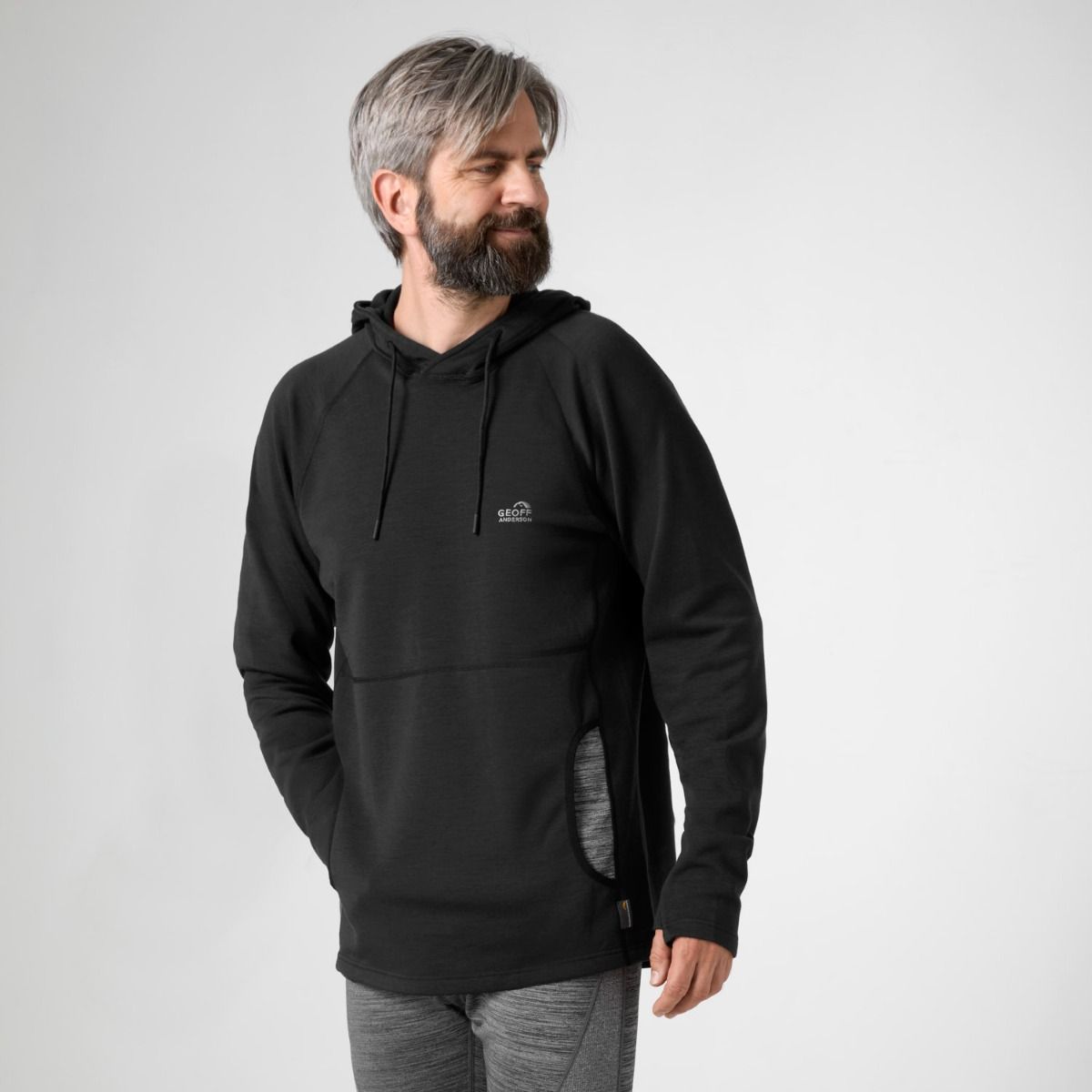 GEOFF ANDERSON WizWool 335 Hoodie schwarz - Outdoor Monkey