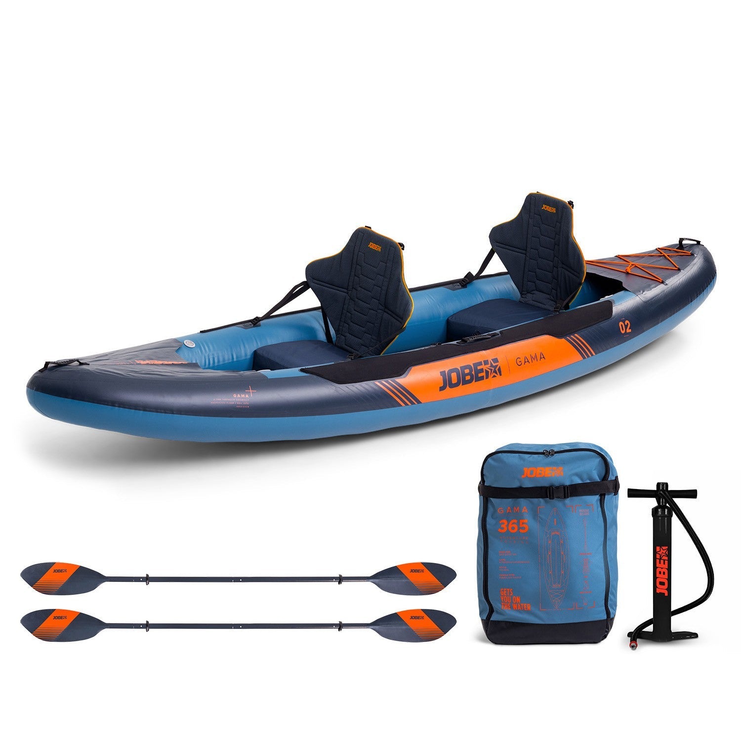 Jobe Gama Hartluft Kajak 365cm Paket blau/orange