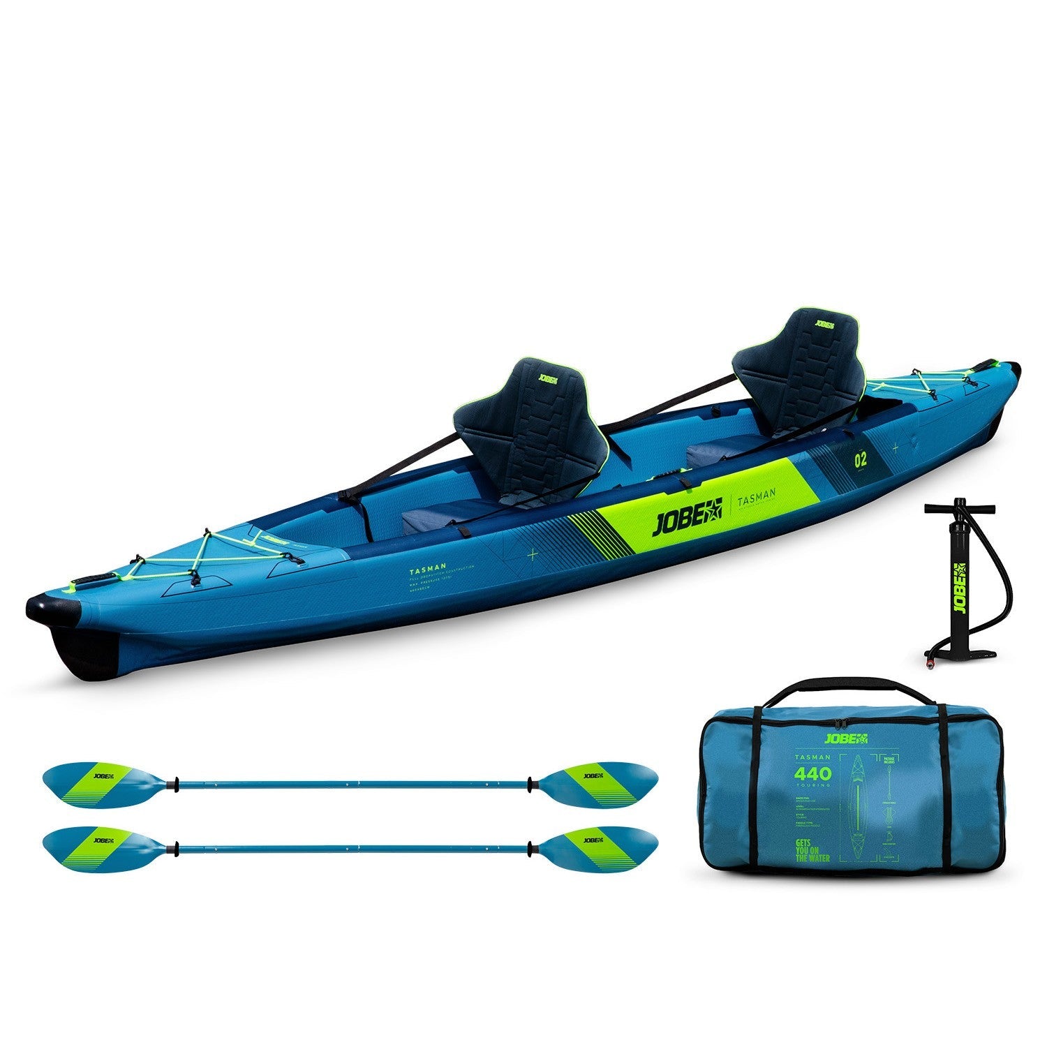 Jobe Tasman Hartluft Kajak 440cm Paket blau/grün