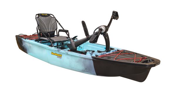 Nordmann® Viper 9.2 teilbares Angelkajak Sit on Top inkl. Zahnstangen-Pedalantrieb - Camo/Cayn
