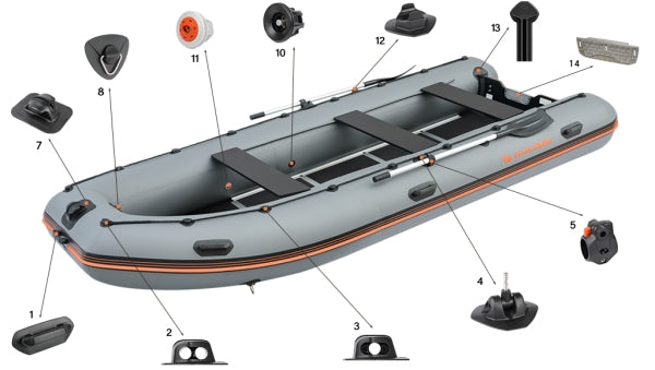 Kolibri Motorboot KM-450DSL - Dunkelgrau