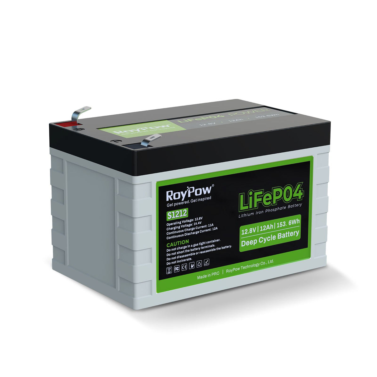 RoyPow IP65 S-Serie Batterie 12V 12Ah, LiFePO4 - Outdoor Monkey