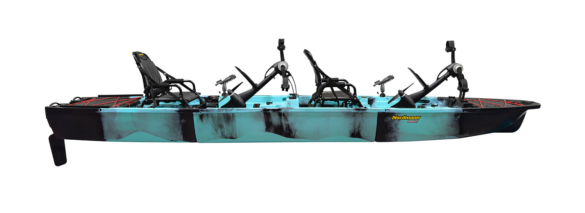 Nordmann Viper 14.3 Duo Angelkajak Camo Cyan Seitenansicht