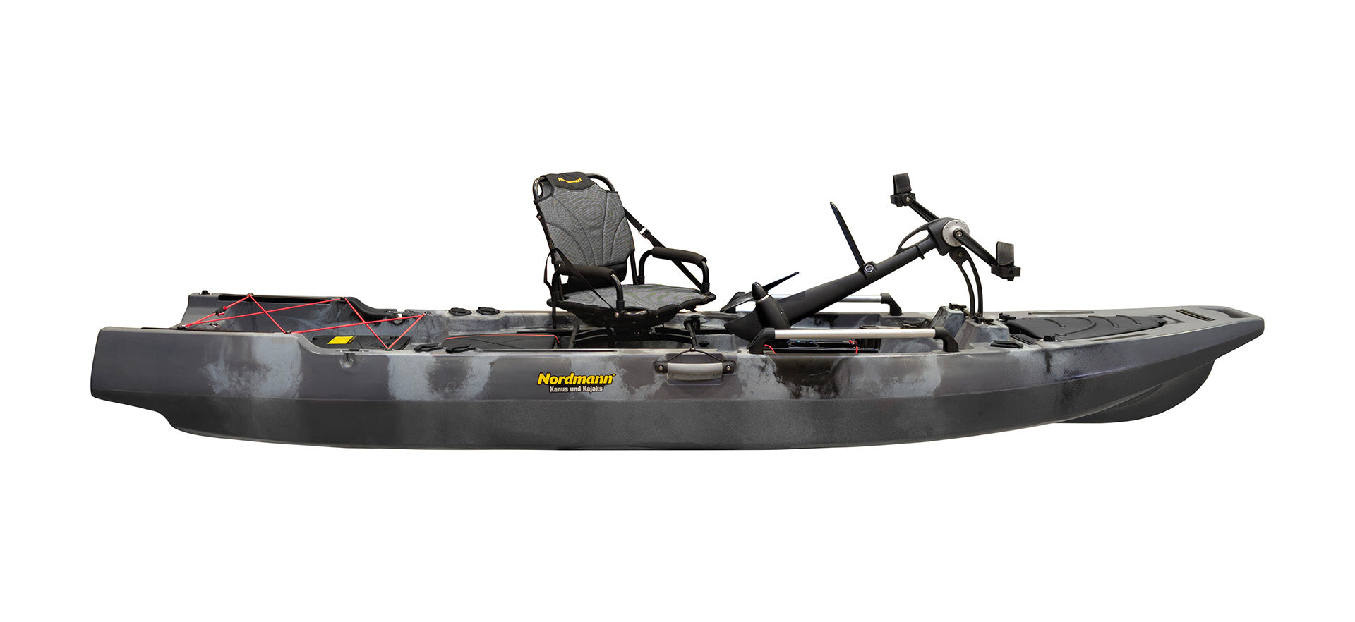 Nordmann® Orca 12.5 Angelkajak Sit on Top inkl. Zahnstangen-Pedalantrieb - Camo/Steel - Outdoor Monkey