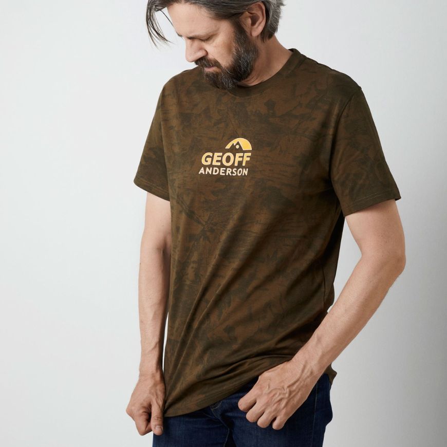 GEOFF ANDERSON Organic T-Shirt - grün/leaf mit orangenem Brustlogo groß